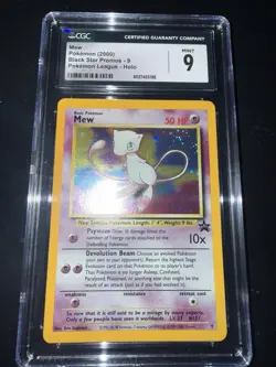 CGC 9 MINT Mew 2000 Black Star Promos 9 Pokemon League SWIRL Pokemon Quick Ship - Image 1