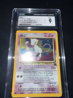 CGC 9 MINT Mew 2000 Black Star Promos 9 Pokemon League SWIRL Pokemon Quick Ship - Image 4