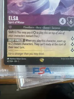 Elsa “Spirit of Winter” Disney Lorcana (Legendary) Non Foil 42/204 PSA 10 - Image 2