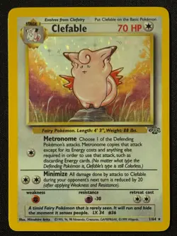 Unlimited Clefable - Jungle - Holo - #1/64 - Vintage Pokemon Card 1999 WOTC - Image 1