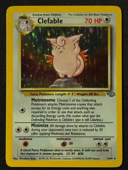 Unlimited Clefable - Jungle - Holo - #1/64 - Vintage Pokemon Card 1999 WOTC - Image 2