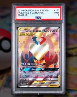 PSA 9 Mint 2019 Latias & Latios GX Team Up Pokemon Card 170/181 Alternative Art - Image 1