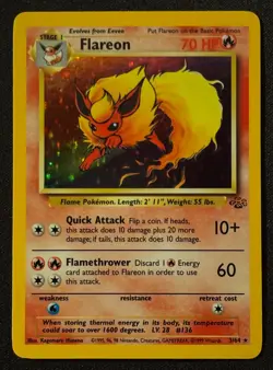 Unlimited Flareon - Jungle - Holo - #3/64 - Vintage Pokemon Card 1999 WOTC - Image 1
