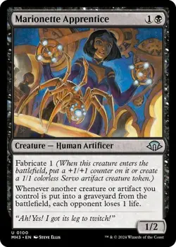 MTG Magic The Gathering Modern Horizons 3 Card #0100 Marionette Apprentice - Image 1