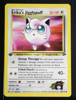 PSA 9 MINT 2000 Pokemon Gym Challenge #69 Erika's Jigglypuff 1st Edition !!! - Image 3