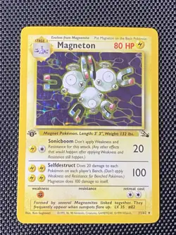 Magneton 11/62 1st Edition Fossil Holo Rare Pokemon TCG LP+ - Image 1