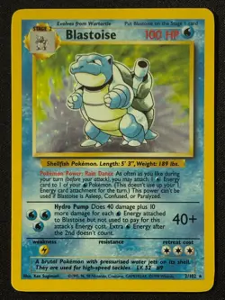 Unlimited Blastoise - Base Set- Holo - #2/102 - Vintage Pokemon Card 1999 WOTC - Image 1
