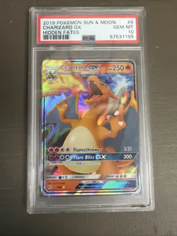 PSA 10 2019 #9 CHARIZARD GX Full Art POKEMON SUN & MOON HIDDEN FATES Gem Mint 💎 - Image 1
