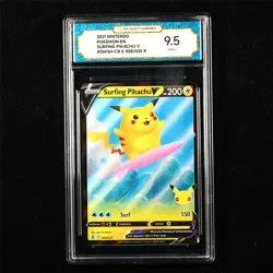 TQG 9.5 MINT+ 2021 Pokemon ENG Surfing Pikachu V 008/025 R - Image 1
