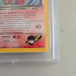 Pokemon TCG Rocket's Moltres 12/132 Gym Heroes Holo Rare - PSA 7 NM - Image 2