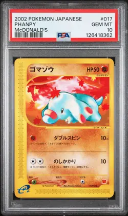 2002 POKEMON JPN MCDONALD'S #017 PHANPY PSA 10 - Image 1
