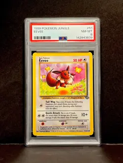 1999 POKEMON JUNGLE #51 EEVEE PSA 8 - Image 1