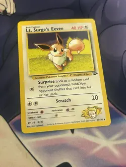 Pokemon Lt. Surge's Eevee 51/132 Gym Challenge Uncommon Unlimited Regular Engli… - Image 1
