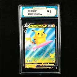 TQG 9.5 MINT+ 2021 Pokemon ENG Surfing Pikachu V 008/025 R - Image 1