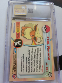 2000 Topps Pokemon TV Animation Edition Series 3 Non Holo #136 Flareon CGC 10 - Image 3