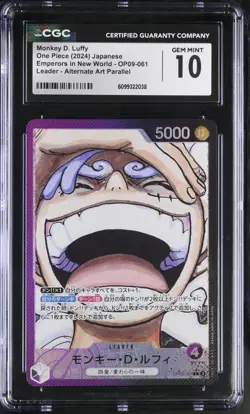 One Piece Japanese Monkey D. Luffy OP09-061 Alternate Art CGC 10 - Image 1