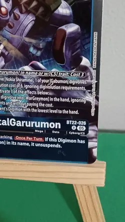 Digimon Card Game MetalGarurumon BT22-027 R Cyber Eden Cyborg/CS Foil - Image 3
