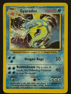 Unlimited Gyarados - Base Set- Holo - #6/102 - Vintage Pokemon Card 1999 WOTC - Image 2