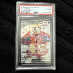 Pokemon TCG Charizard EX Sv03:Obsidian Flames Holo Ultra Rare Card 215/197 PSA10 - Image 1