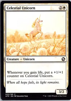 Celestial Unicorn C Adventures in the Forgotten Realms 5 LP MTG - Image 1