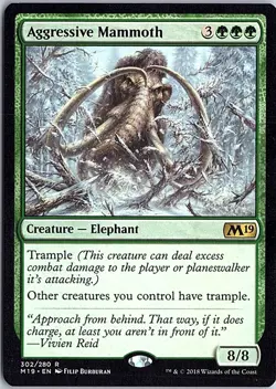 Aggressive Mammoth R Core Set 2019 302 LP MTG - Image 1