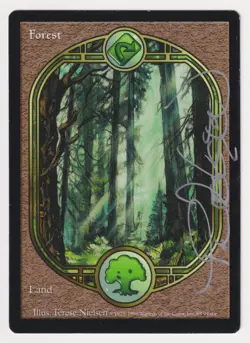 Silver Signed Forest HP Unglued Full Artist Terese Nielsen 1998 WOTC MTG Magic! - Image 1