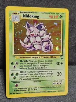 Nidoking 🌀SWIRL🌀 11/130 - Pokemon - Base Set 2 - Holo Rare - NM/LP - Image 2
