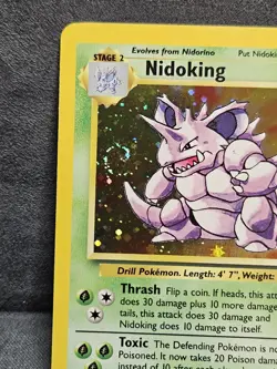Nidoking 🌀SWIRL🌀 11/130 - Pokemon - Base Set 2 - Holo Rare - NM/LP - Image 3