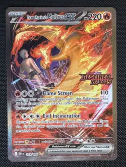 Team Rocket's Moltres EX - 229/182 Destined Rivals SIR STAMPED Pokemon TCG (1) - Image 3