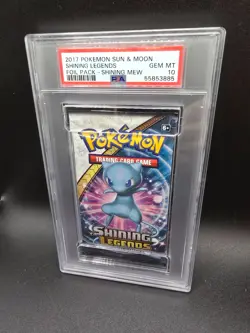 PSA 10 POKEMON SUN & MOON SHINING LEGENDS Shining Mew 2017 Booster pack - Image 1