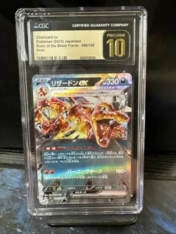 2023 Pokemon Ruler of the Black Flame RR Charizard ex #066/108 CGC Pristine 10 - Image 1