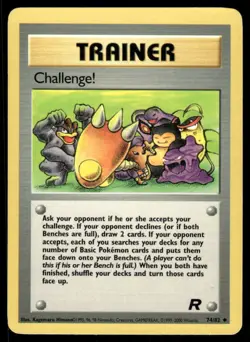 Pokemon Cards Challenge! 74/82 UNLIMITED Team Rocket WOTC Uncommon MP - Image 1