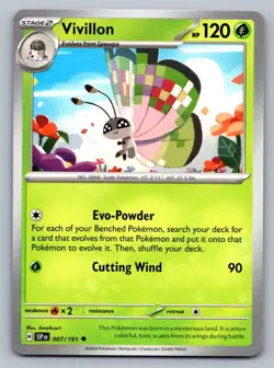 Pokemon TCG SV08: Surging Sparks Vivillon 007/191 - Image 1
