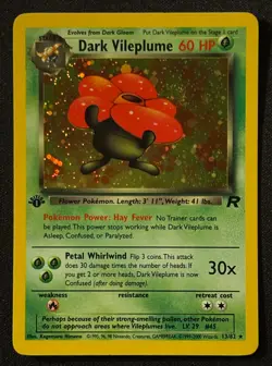 1st Edition Dark Vileplume - Team Rocket - Holo - #13/82 - Vintage Pokemon Card - Image 1