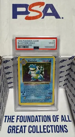 1999 Pokemon Blastoise Holo Shadowless #2 Base Set (PSA 4 VG-EX) - Image 1