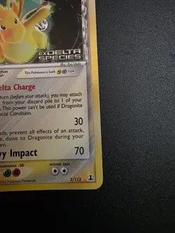 Pokemon TCG Dragonite 3/113 Reverse Holo Rare Delta Species Very Good LP - Image 4