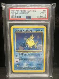 PSA 8 2001 Pokemon Neo Revelation Shining Magikarp Holo 66/64 Graded TCG Card. - Image 1