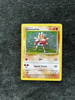 Hitmonchan Pokemon Card Base Set Holo Unlimited Rare Vintage 7/102 - Image 1