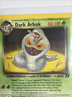 Pokemon TCG Dark Arbok Card 19/82 Unlimited Non-Holo - Mint/Near Mint - Image 2