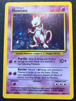Mewtwo Pokemon Holo 10/102 CCG TCG Gaming RARE!! Holofoil Trading Game Card - Image 1