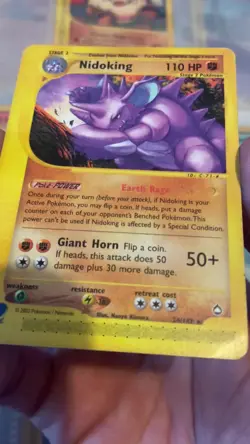 Nidoking 24/147 Rare Aquapolis Pokemon Card LP/MP - Image 2