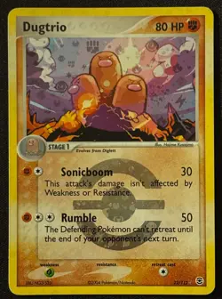 Dugtrio - Fire Red Lead Green - Holo - #22/112 - Vintage Pokemon Card 2004 WOTC - Image 1