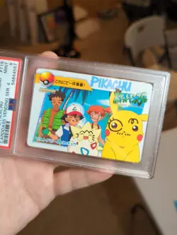 Pokemon Japanese Bandai Carddass Anime Collection #119 Togepi & Pikachu PSA 9 - Image 2