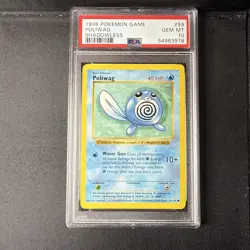 1999 Pokemon Shadowless Poliwag #59 PSA Gem Mint 10 - Image 1