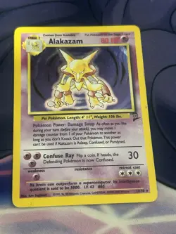 Pokemon Alakazam 1/130 Base Set 2 Holo Rare Stage 2 80 HP English - Image 1