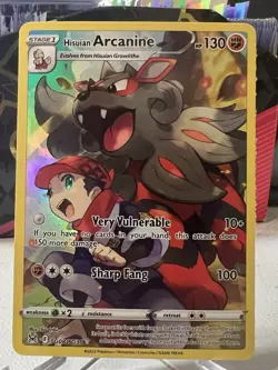 Pokemon TCG Hisuian Arcanine TG08/TG30 Lost Origin Full Art Ultra Rare Holo - Image 1