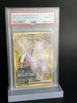 PSA 10 Team Rocket's Mewtwo ex UR 130/098 Glory of Team Rocket Pokemon Japanese - Image 1