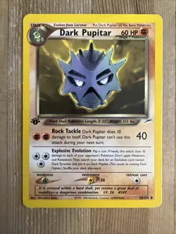 Dark Pupitar 1st Edition 38/105 Uncommon Neo Destiny Pokemon WOTC MP 2002 - Image 1
