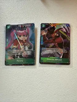 Perona OP09-034 Dracule Mihawk ST12-003 ALT ART One Piece SEALED PROMO NM - Image 1