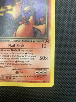 Pokemon Dark Charizard TCG Non-Holo Rare Card 21/82 LP/MP Condition - Image 4